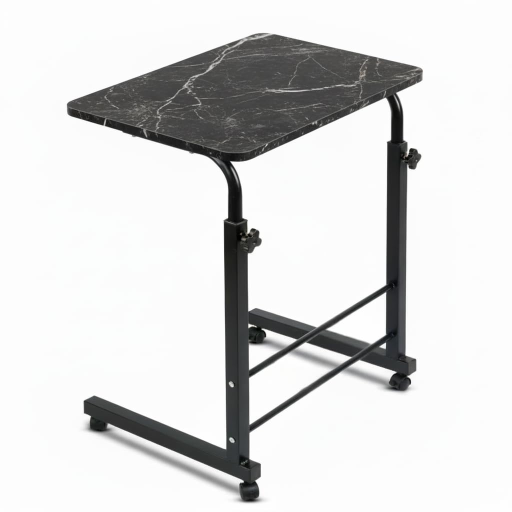 Radiant Multi-Purpose Laptop Table, Study Table| Bed Table| Adjustable Height, Portable for Office, Work Form Home | DIY Table, Easy to Assemble (Wooden with Black Leg)
