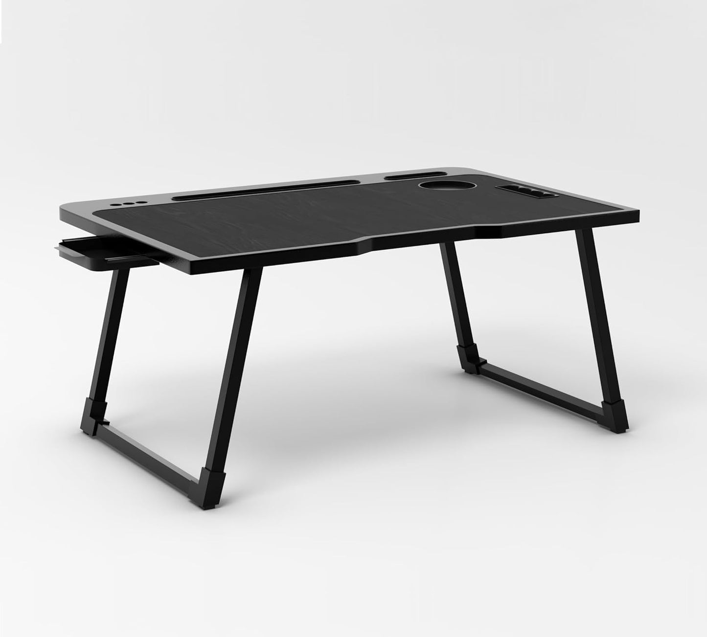 Radiant Multi-Purpose Laptop Table, Study Table| Bed Table| Adjustable Height, Portable for Office, Work Form Home | DIY Table, Easy to Assemble (Wooden with Black Leg)