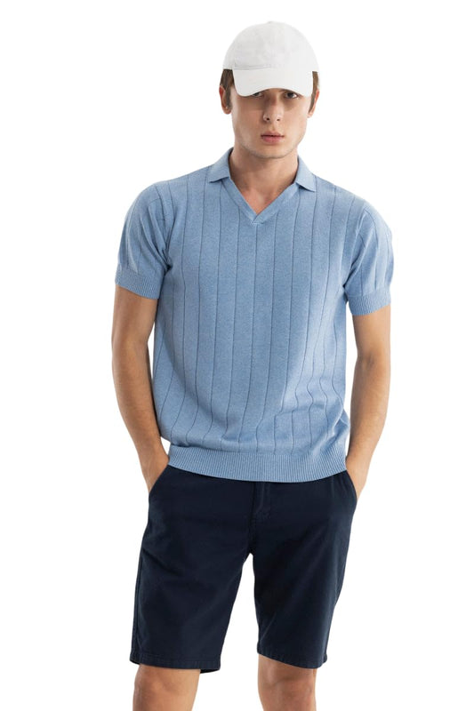 SNITCH Men T-Shirts | Slim Fit Polo Collar Half Sleeve | Textured Self-Design Cotton Fabric | Breathable & Casual Wear