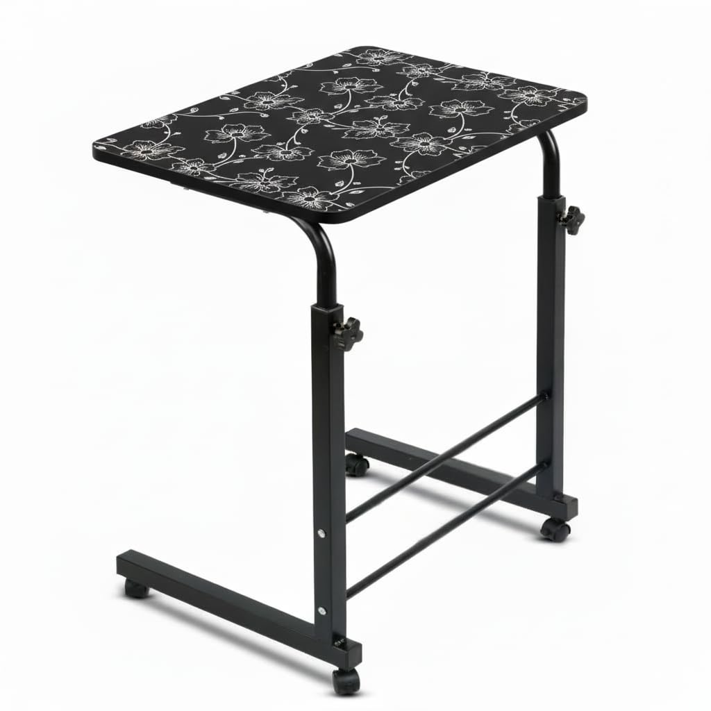 Radiant Multi-Purpose Laptop Table, Study Table| Bed Table| Adjustable Height, Portable for Office, Work Form Home | DIY Table, Easy to Assemble (Wooden with Black Leg)