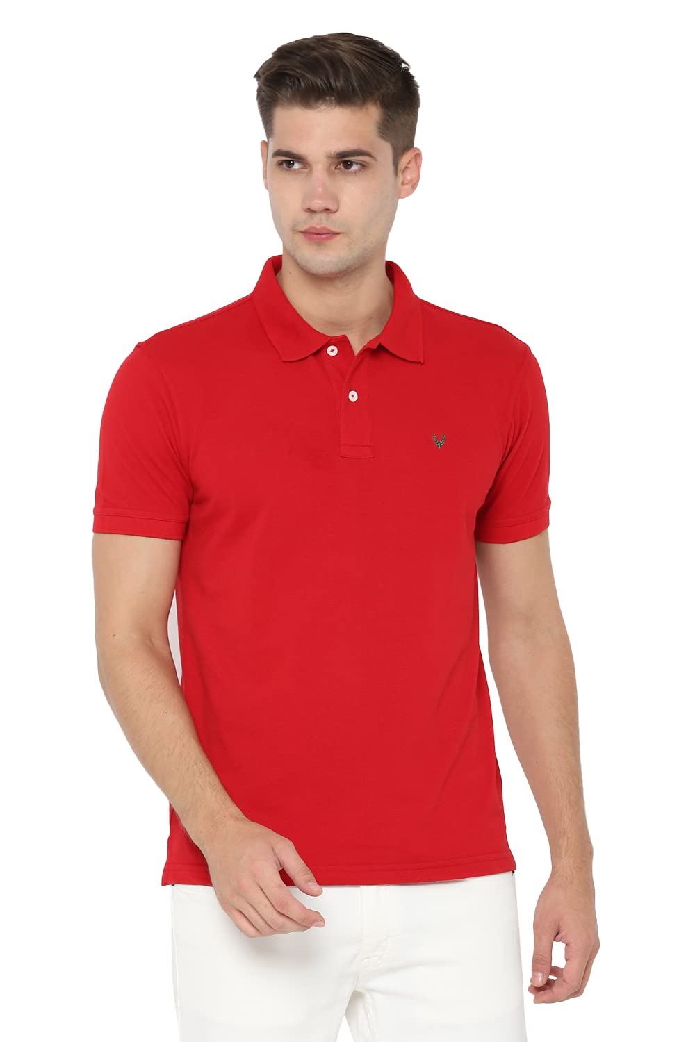 Allen Solly Men’s Polo T‑Shirt | Comfortable Rich Cotton Blend, Band Collar, Regular Fit | Stylish & Premium All Day Wear