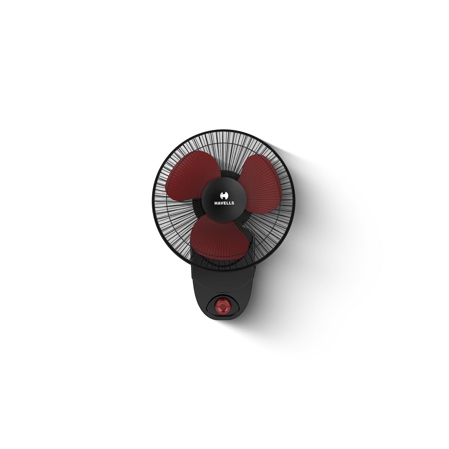 Havells Gatik Pro 400mm Wall Mount Fan|RPM: 1350|Double string for Speed & Oscillation control | Thermal Overloaded Protected Motor | 100% Copper Wire Winding Motor | 2 Year Warranty,230 Volts(Black)