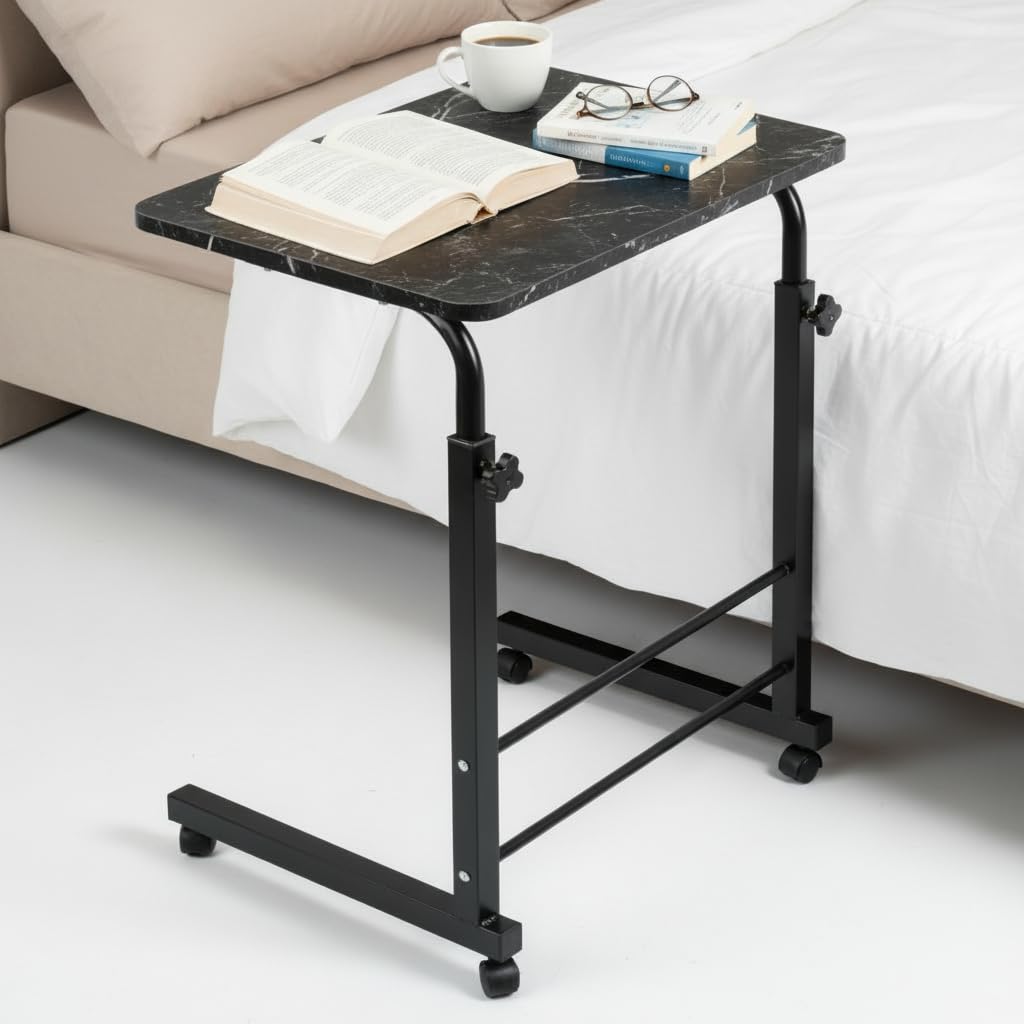 Radiant Multi-Purpose Laptop Table, Study Table| Bed Table| Adjustable Height, Portable for Office, Work Form Home | DIY Table, Easy to Assemble (Wooden with Black Leg)