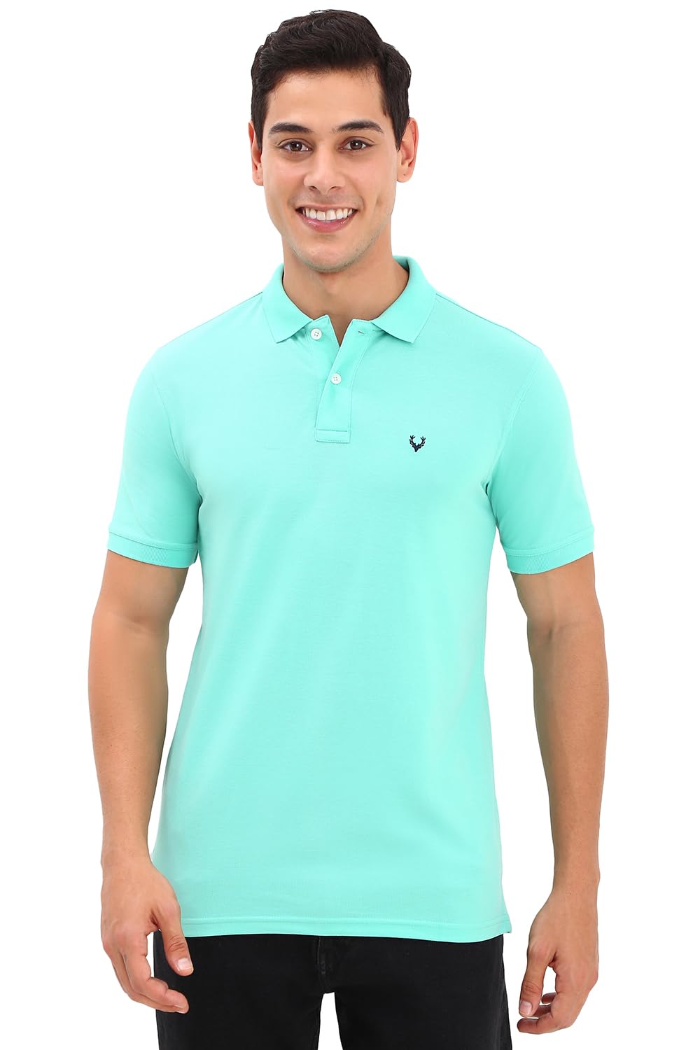Allen Solly Men’s Polo T‑Shirt | Comfortable Rich Cotton Blend, Band Collar, Regular Fit | Stylish & Premium All Day Wear
