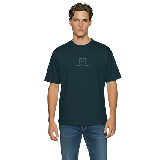 Van Heusen Men's Premium Cotton Oversized Drop Shoulder Brand Logo T-Shirt