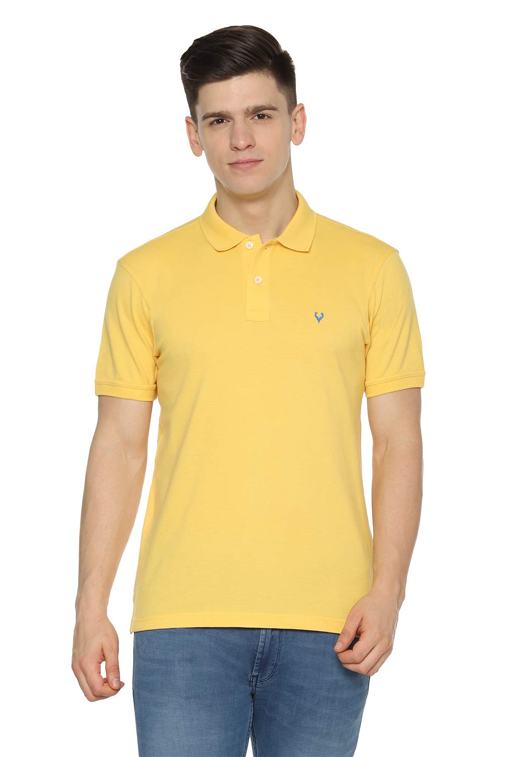 Allen Solly Men’s Polo T‑Shirt | Comfortable Rich Cotton Blend, Band Collar, Regular Fit | Stylish & Premium All Day Wear