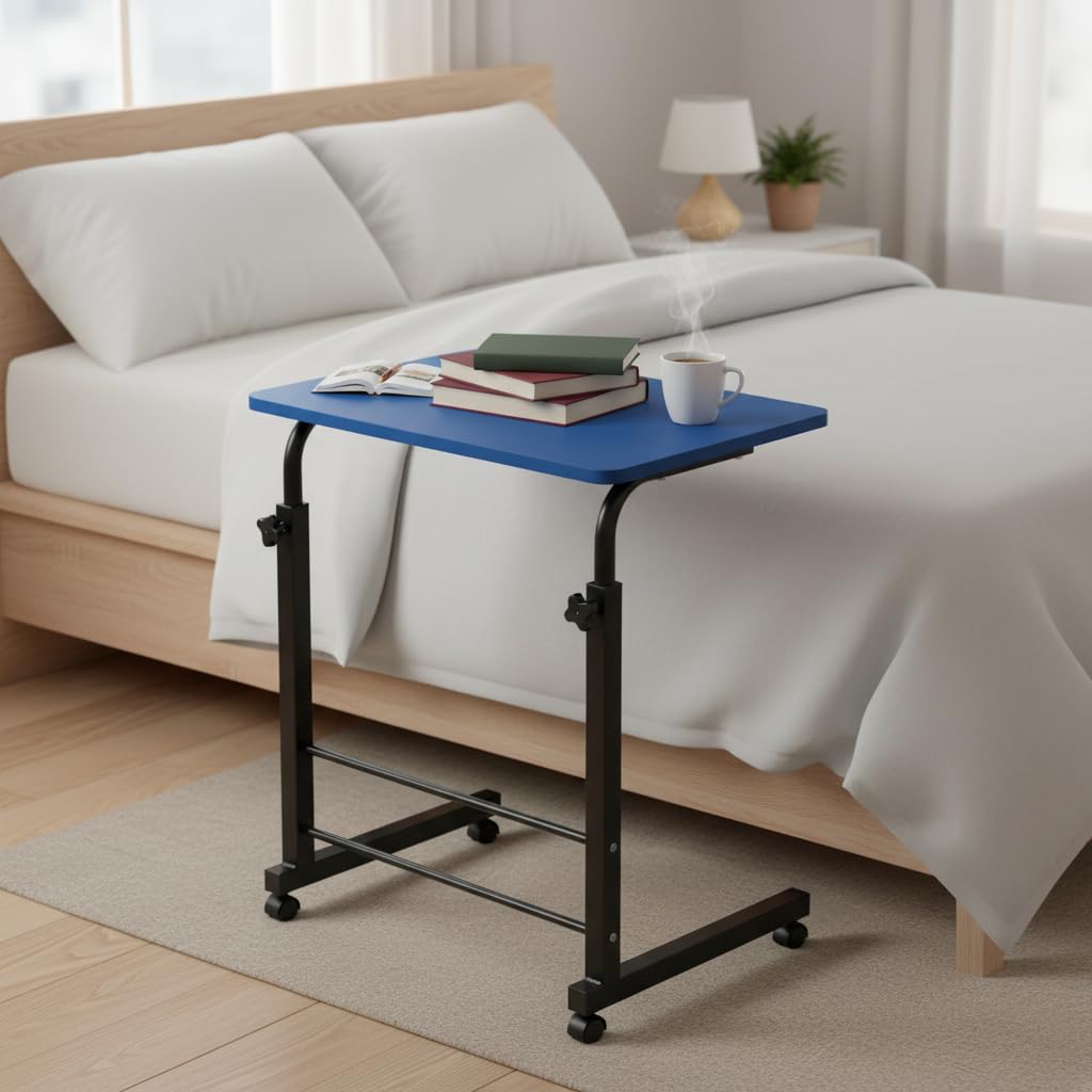 Radiant Multi-Purpose Laptop Table, Study Table| Bed Table| Adjustable Height, Portable for Office, Work Form Home | DIY Table, Easy to Assemble (Wooden with Black Leg)