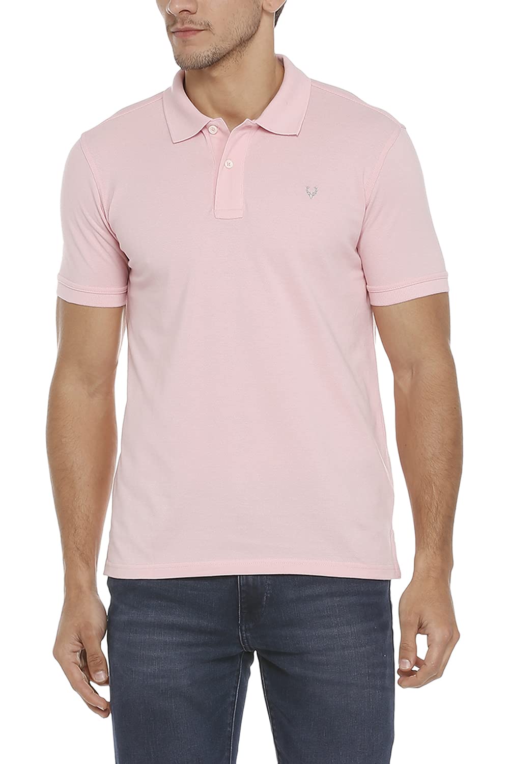 Allen Solly Men’s Polo T‑Shirt | Comfortable Rich Cotton Blend, Band Collar, Regular Fit | Stylish & Premium All Day Wear