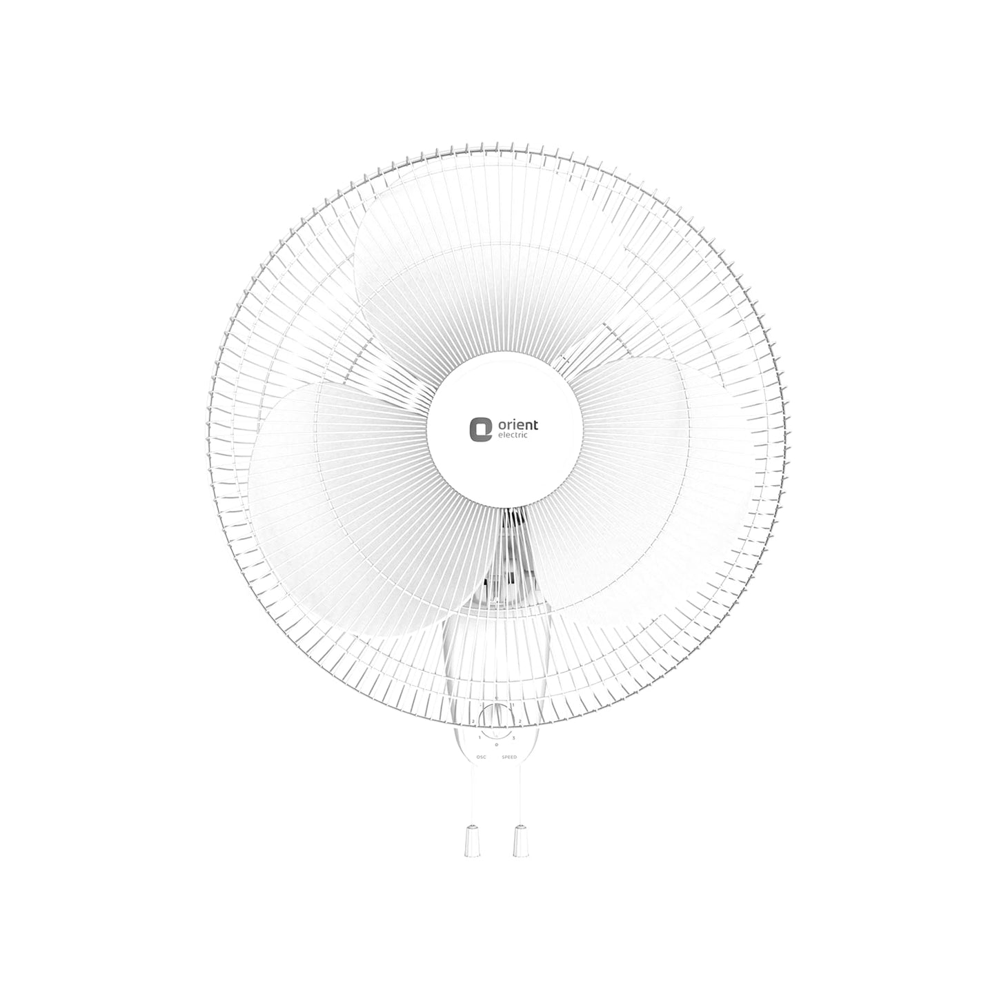 Orient Electric Wall 91 | Wall Fan for Home | 100% Copper Motor with COP-TER Technology | 90 Degree Oscillation & Tilt Mechanism | 3 Speed Pull Cord | Military Grade Guard | White & Blue
