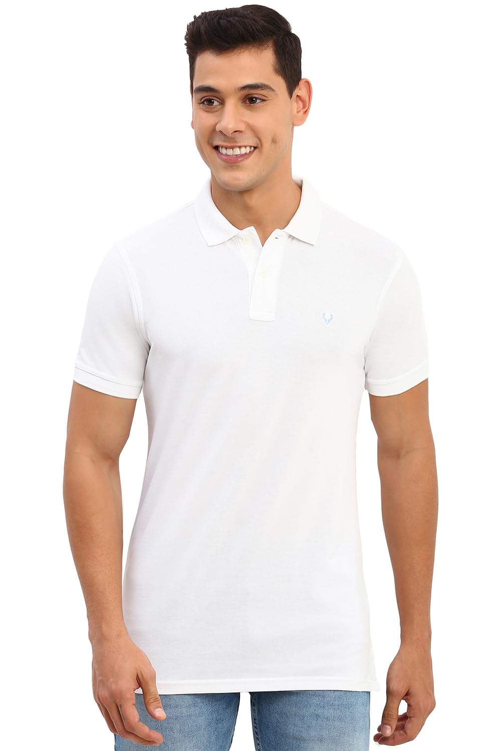 Allen Solly Men’s Polo T‑Shirt | Comfortable Rich Cotton Blend, Band Collar, Regular Fit | Stylish & Premium All Day Wear