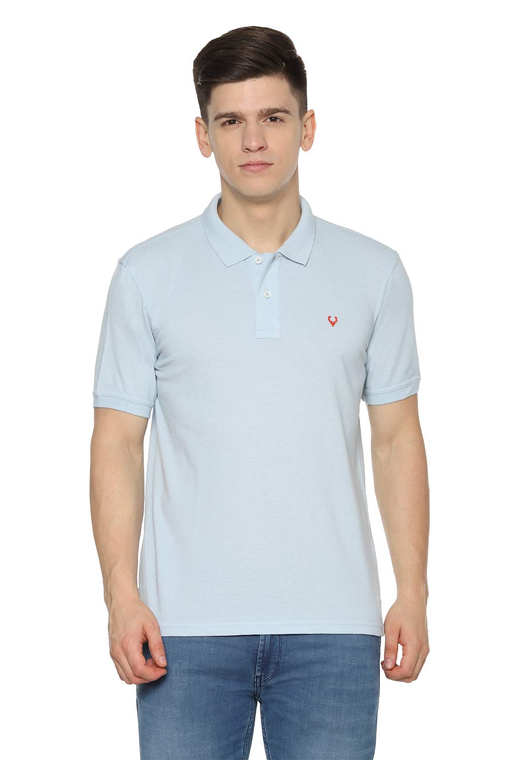 Allen Solly Men’s Polo T‑Shirt | Comfortable Rich Cotton Blend, Band Collar, Regular Fit | Stylish & Premium All Day Wear