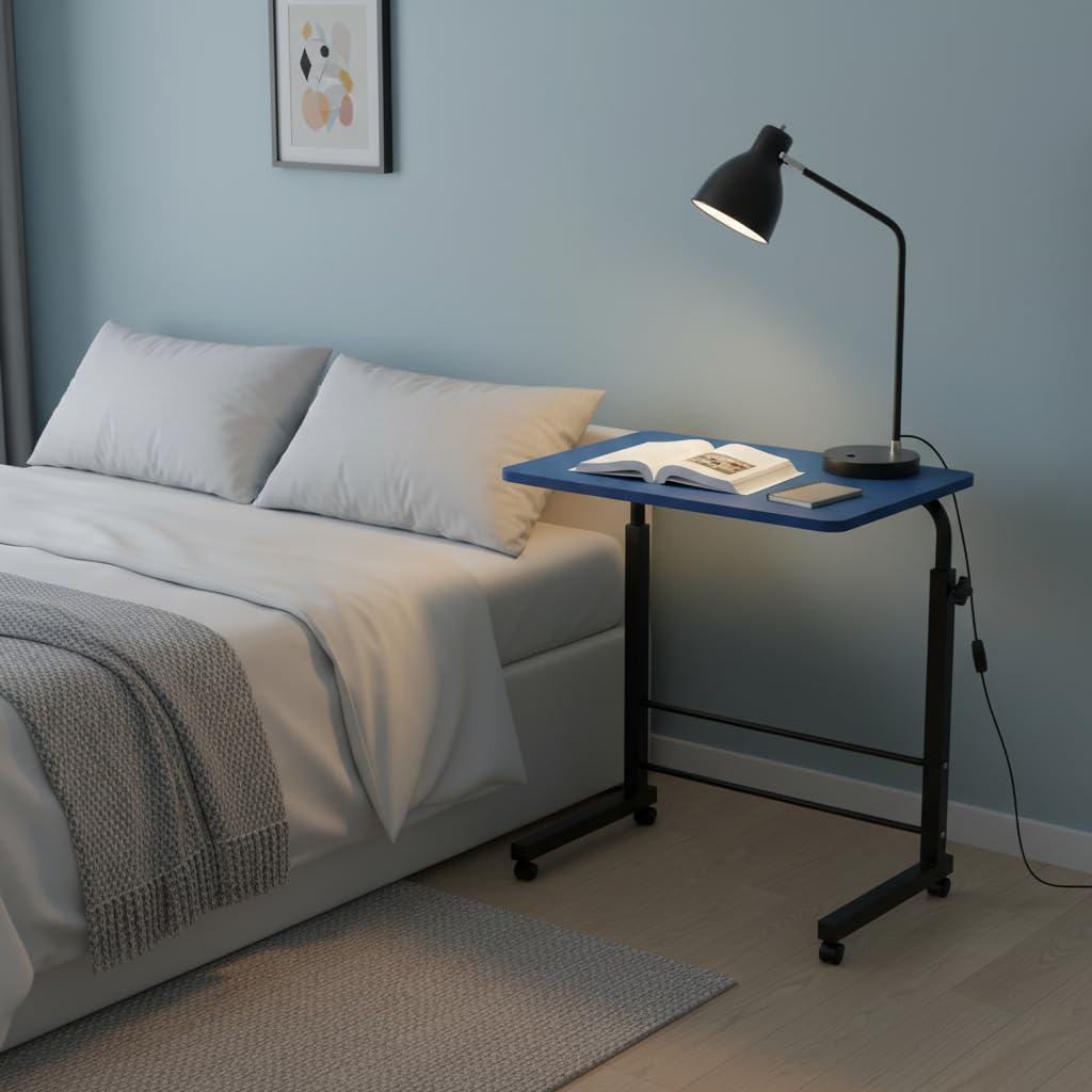 Radiant Multi-Purpose Laptop Table, Study Table| Bed Table| Adjustable Height, Portable for Office, Work Form Home | DIY Table, Easy to Assemble (Wooden with Black Leg)