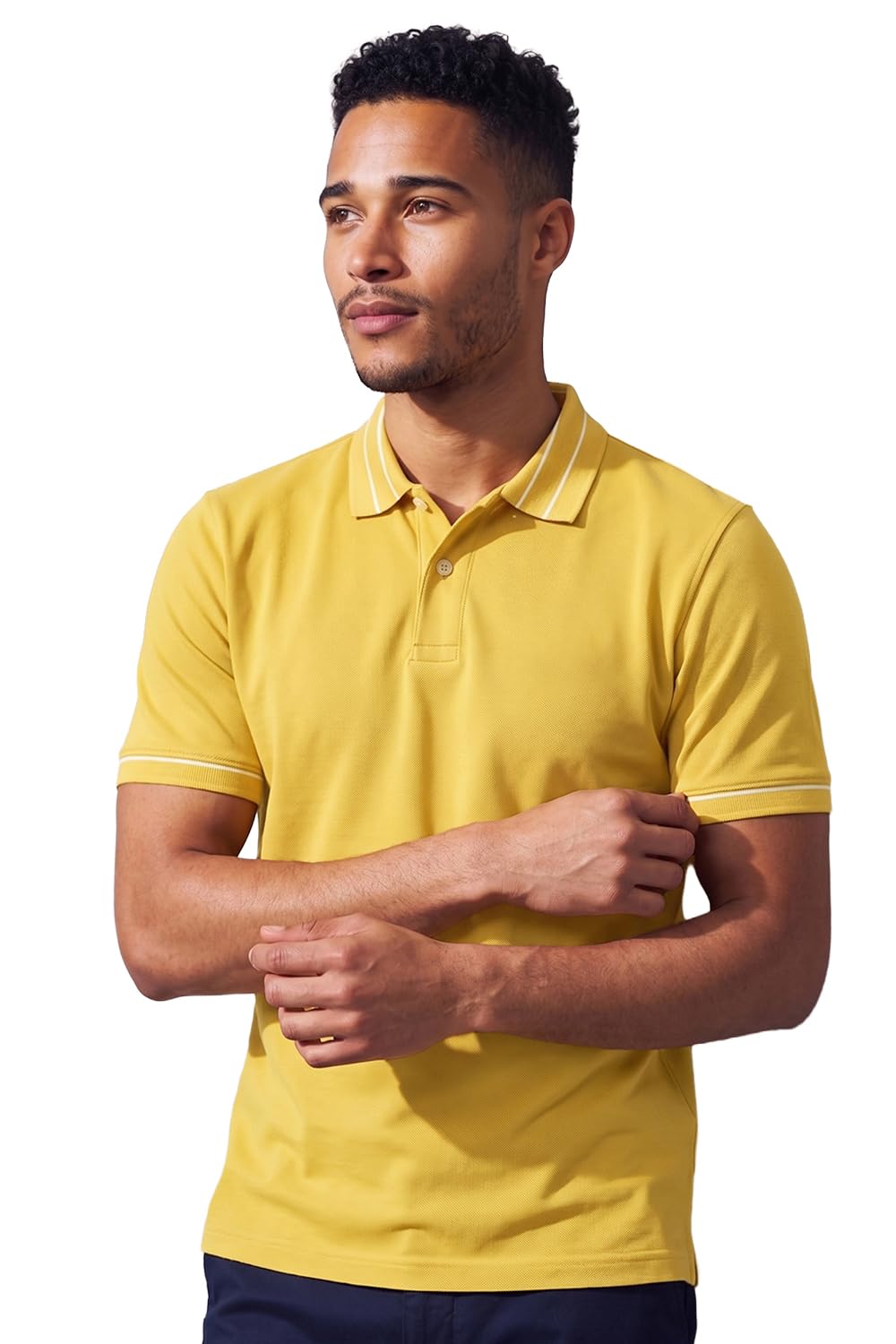 Peter England Men's Regular Fit Insignia Half Sleeve Polo T-Shirt | Cotton Rich | Premium Pique Weave