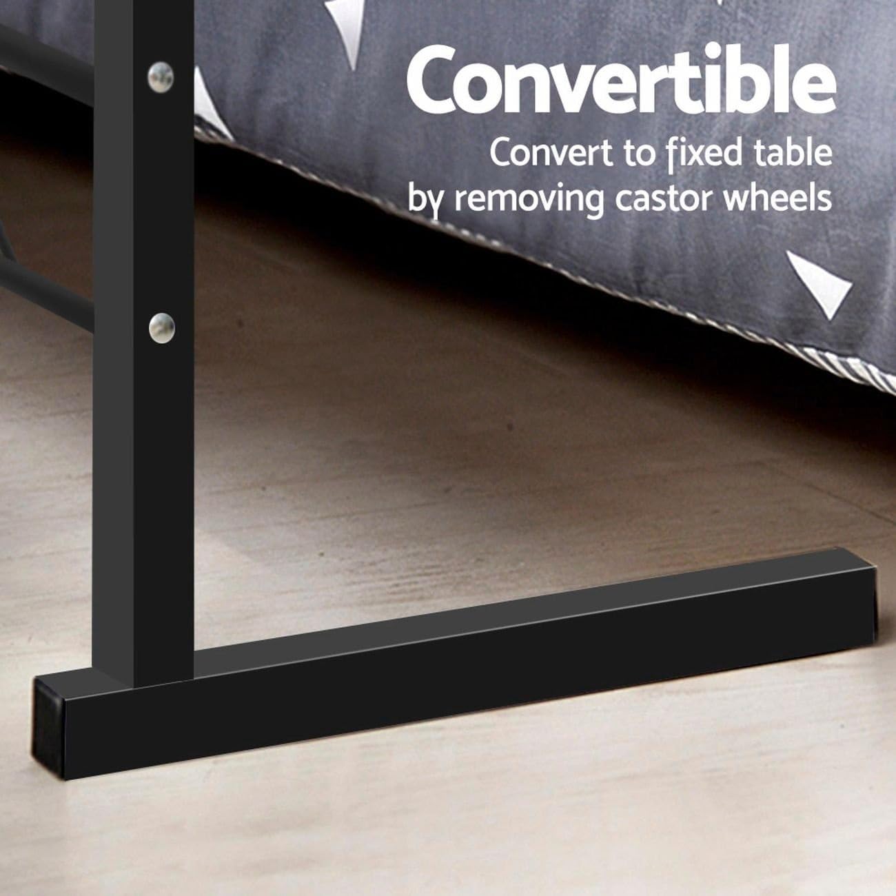 Radiant Multi-Purpose Laptop Table, Study Table| Bed Table| Adjustable Height, Portable for Office, Work Form Home | DIY Table, Easy to Assemble (Wooden with Black Leg)