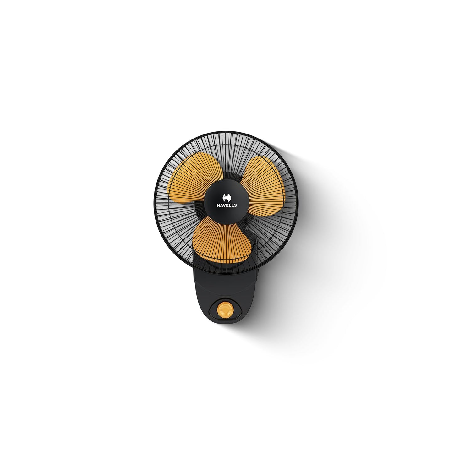 Havells Gatik Pro 400mm Wall Mount Fan|RPM: 1350|Double string for Speed & Oscillation control | Thermal Overloaded Protected Motor | 100% Copper Wire Winding Motor | 2 Year Warranty,230 Volts(Black)