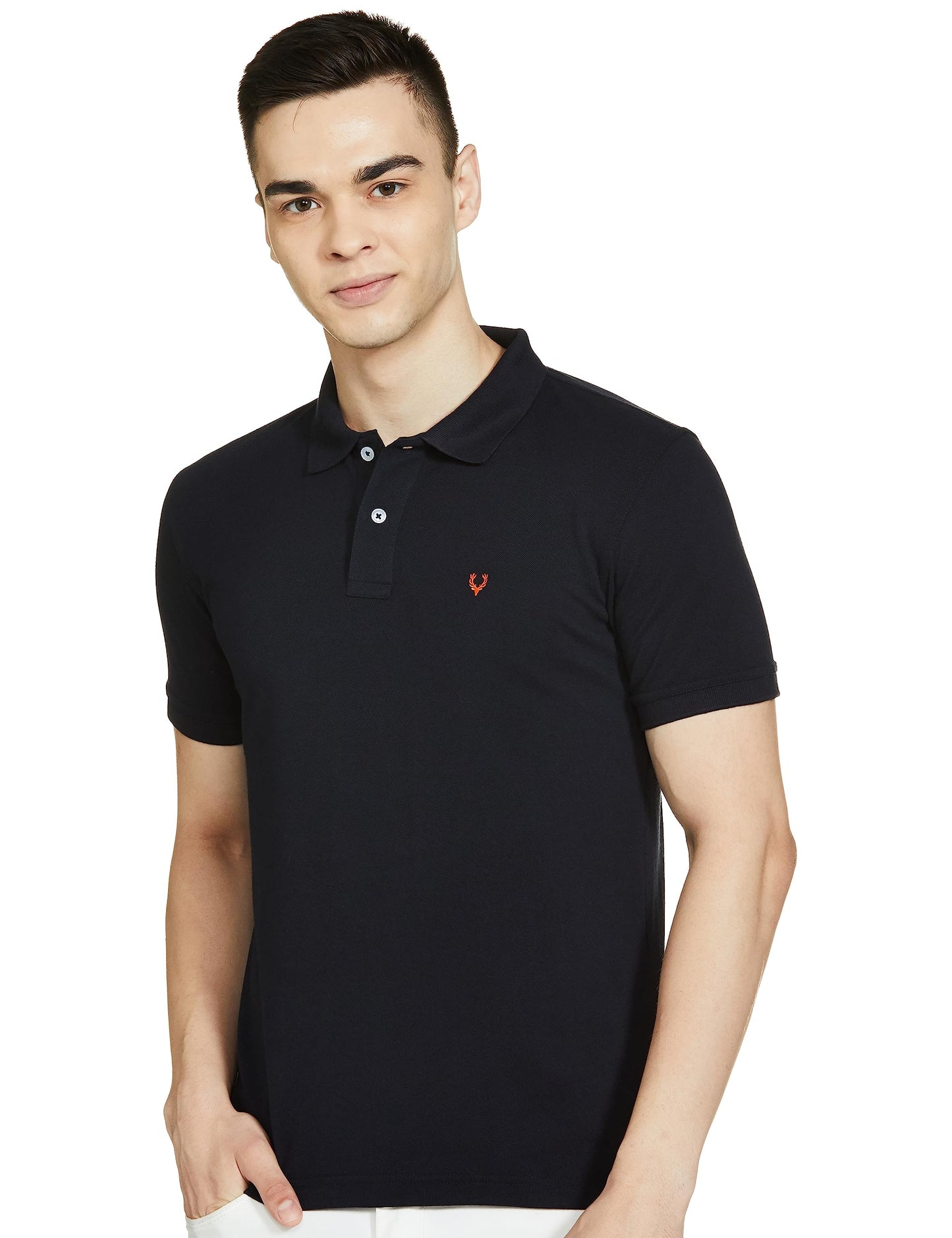 Allen Solly Men’s Polo T‑Shirt | Comfortable Rich Cotton Blend, Band Collar, Regular Fit | Stylish & Premium All Day Wear