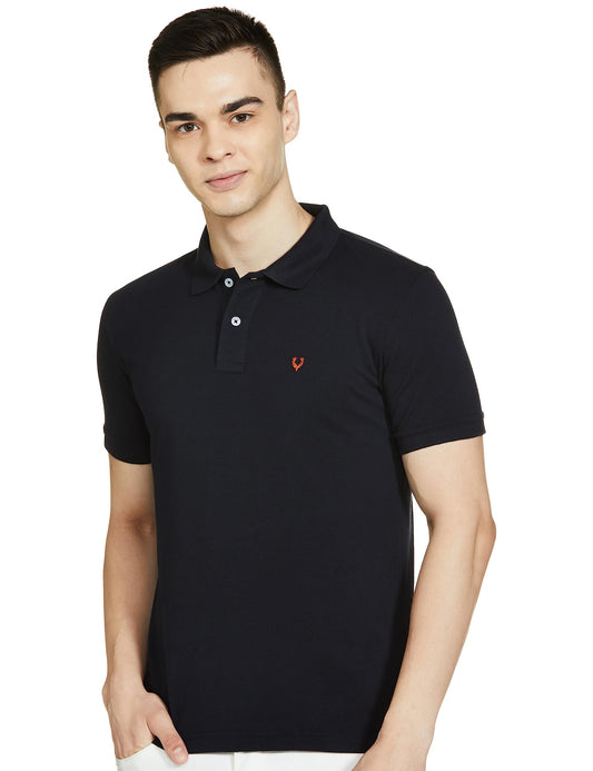 Allen Solly Men’s Polo T‑Shirt | Comfortable Rich Cotton Blend, Band Collar, Regular Fit | Stylish & Premium All Day Wear
