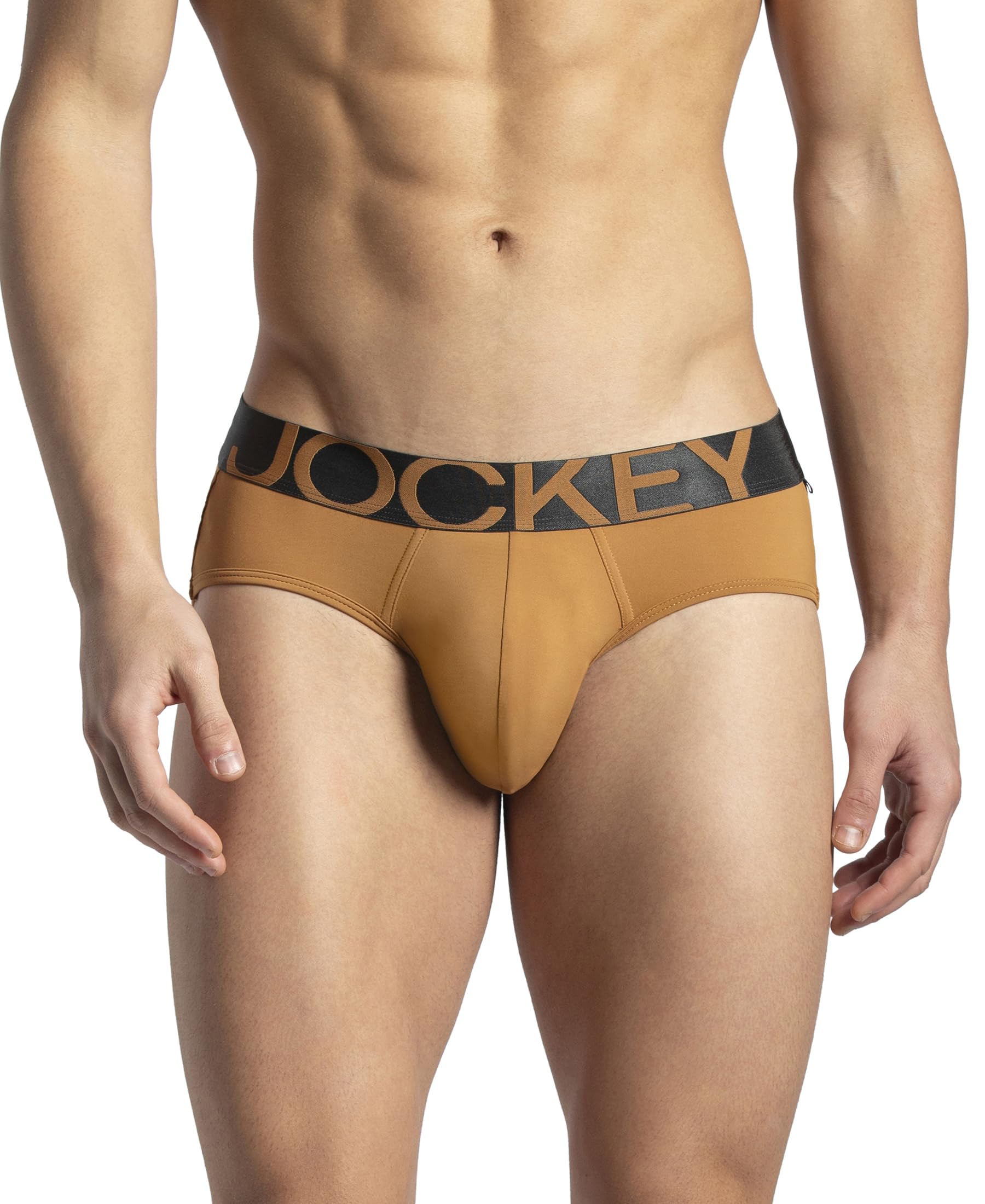 Jockey IC27 Men's Tactel Microfiber Elastane Stretch Solid Brief with Moisture Move Treatment
