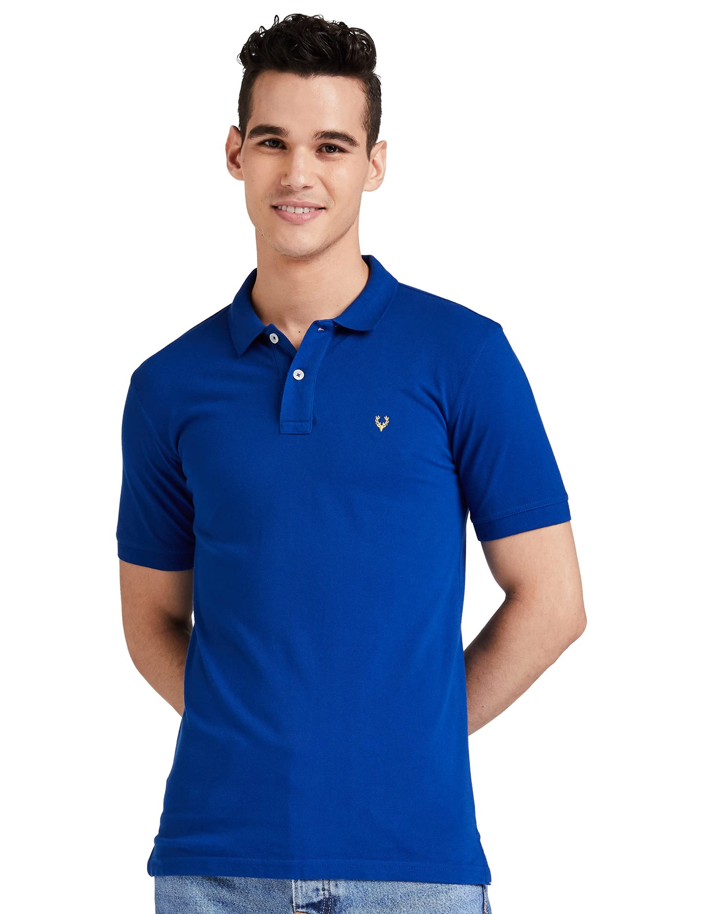 Allen Solly Men’s Polo T‑Shirt | Comfortable Rich Cotton Blend, Band Collar, Regular Fit | Stylish & Premium All Day Wear
