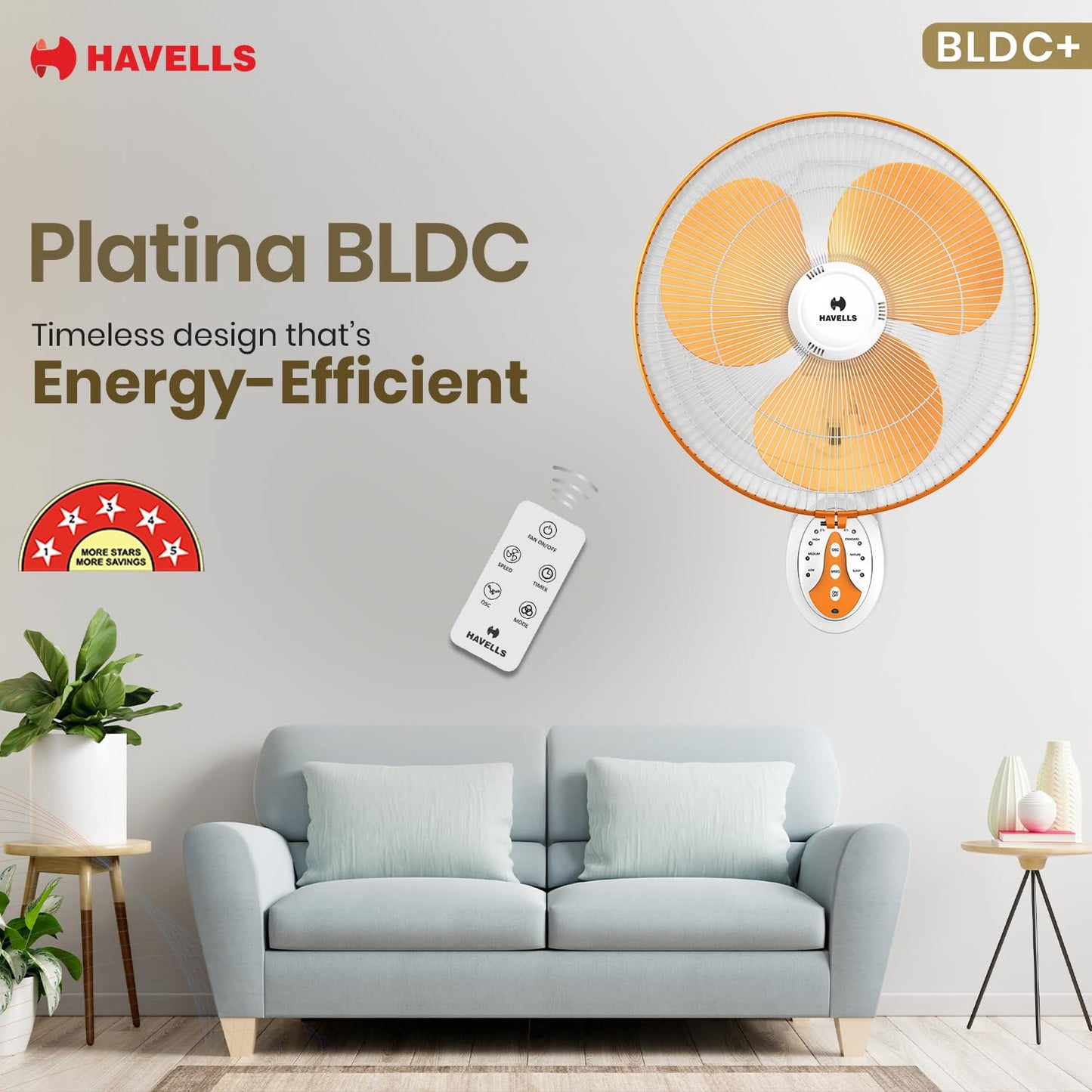 Havells Gatik Pro 400mm Wall Mount Fan|RPM: 1350|Double string for Speed & Oscillation control | Thermal Overloaded Protected Motor | 100% Copper Wire Winding Motor | 2 Year Warranty,230 Volts(Black)