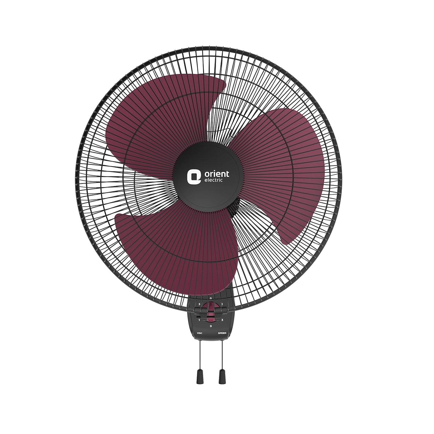Orient Electric Wall 97 | High Speed Wall Fan for Home | 100% Copper Motor | 90 Degree Oscillation with Tilt Mechanism | 3 Speed Pull Cord | Thermal Overload Protection | Military Grade Guard | Red