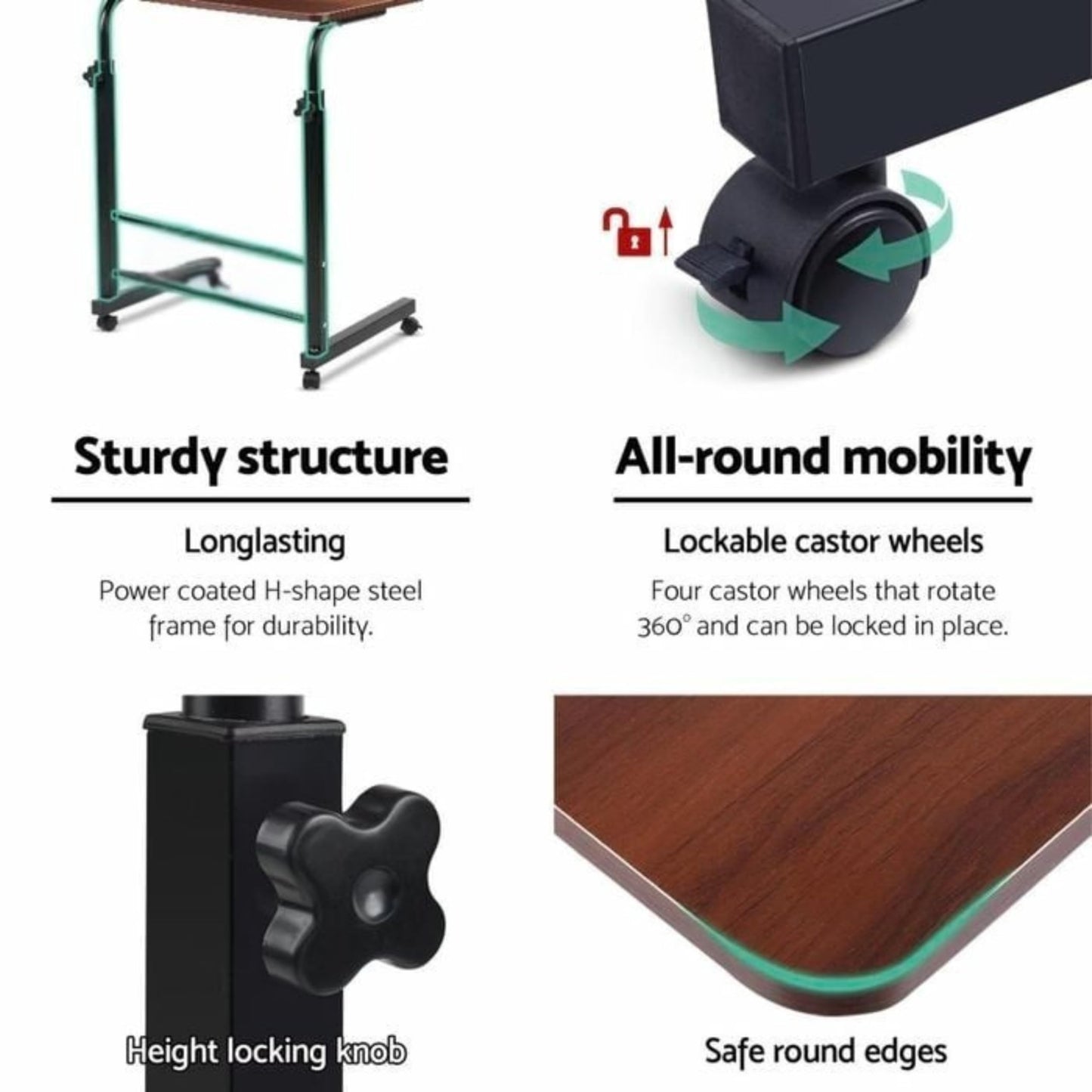 Radiant Multi-Purpose Laptop Table, Study Table| Bed Table| Adjustable Height, Portable for Office, Work Form Home | DIY Table, Easy to Assemble (Wooden with Black Leg)