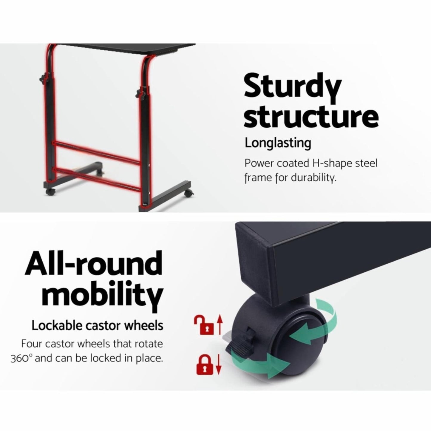 Radiant Multi-Purpose Laptop Table, Study Table| Bed Table| Adjustable Height, Portable for Office, Work Form Home | DIY Table, Easy to Assemble (Wooden with Black Leg)