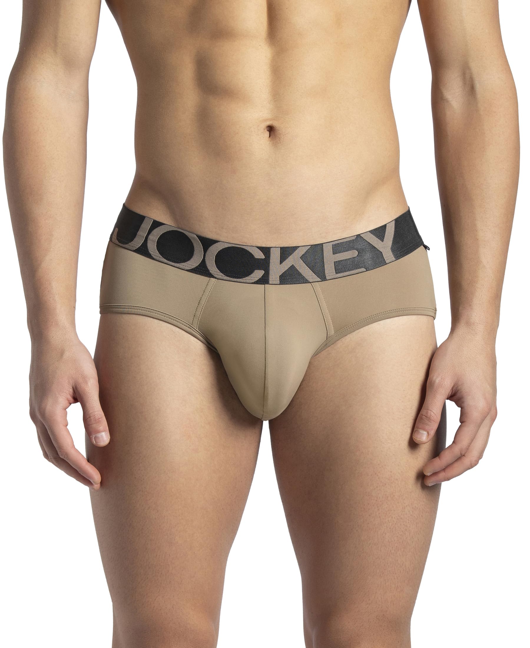 Jockey IC27 Men's Tactel Microfiber Elastane Stretch Solid Brief with Moisture Move Treatment