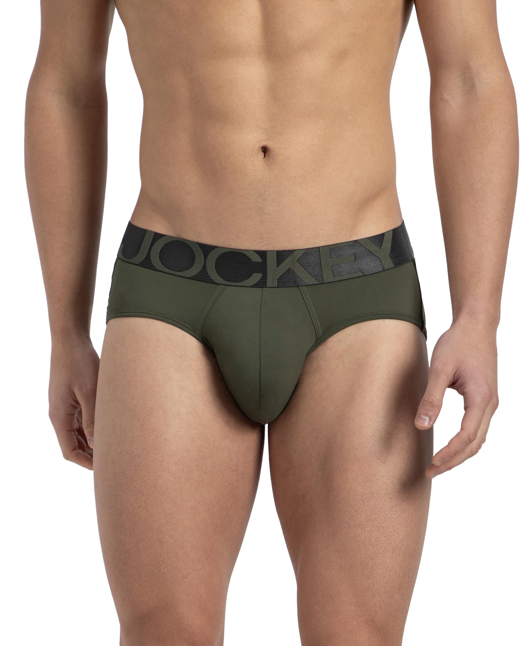 Jockey IC27 Men's Tactel Microfiber Elastane Stretch Solid Brief with Moisture Move Treatment