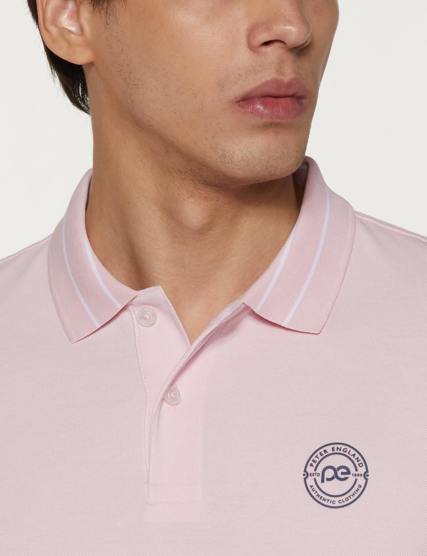 Peter England Men's Regular Fit Insignia Half Sleeve Polo T-Shirt | Cotton Rich | Premium Pique Weave
