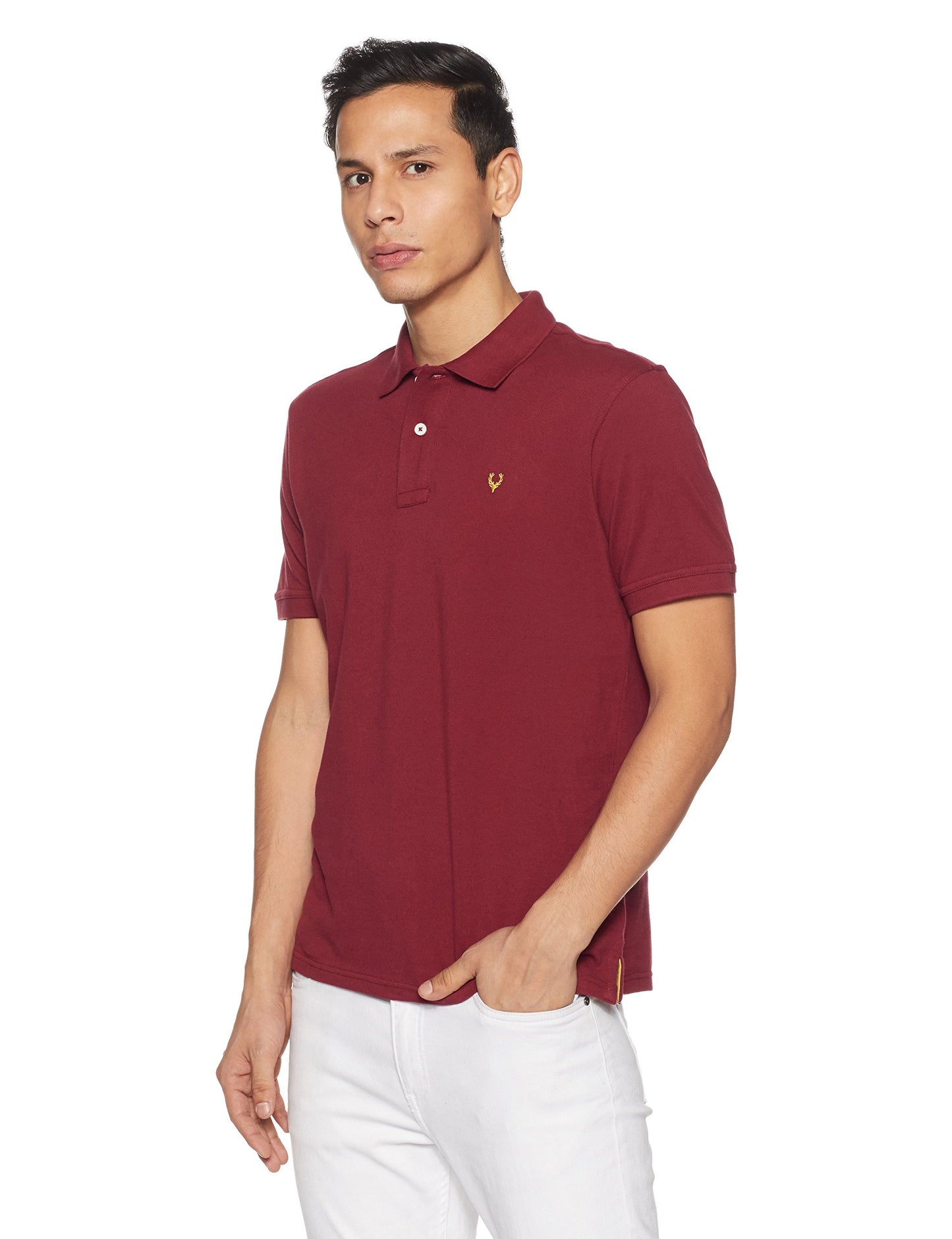 Allen Solly Men’s Polo T‑Shirt | Comfortable Rich Cotton Blend, Band Collar, Regular Fit | Stylish & Premium All Day Wear