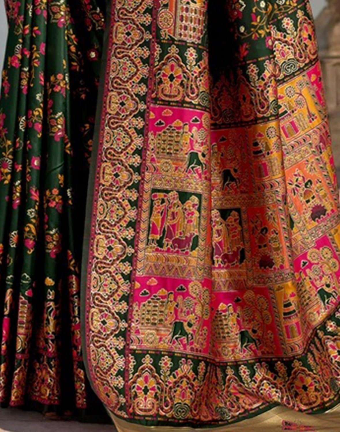 SIRIL Women's Banarasi Silk Saree With Unstitched Blouse Piece