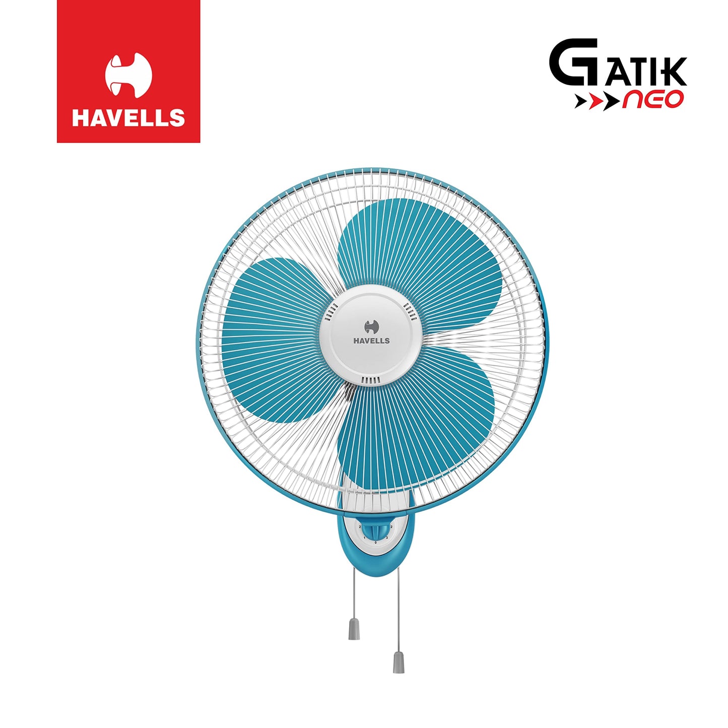 Havells Gatik Pro 400mm Wall Mount Fan|RPM: 1350|Double string for Speed & Oscillation control | Thermal Overloaded Protected Motor | 100% Copper Wire Winding Motor | 2 Year Warranty,230 Volts(Black)