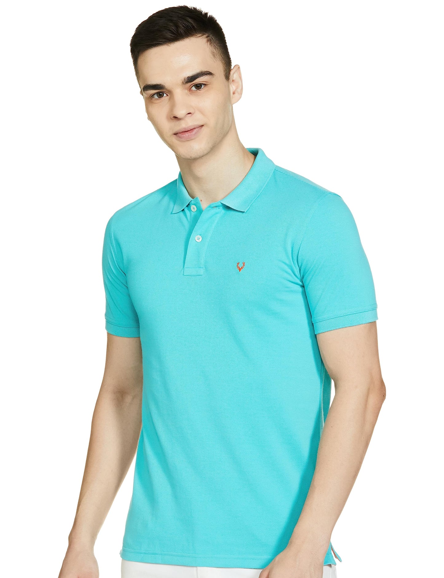 Allen Solly Men’s Polo T‑Shirt | Comfortable Rich Cotton Blend, Band Collar, Regular Fit | Stylish & Premium All Day Wear