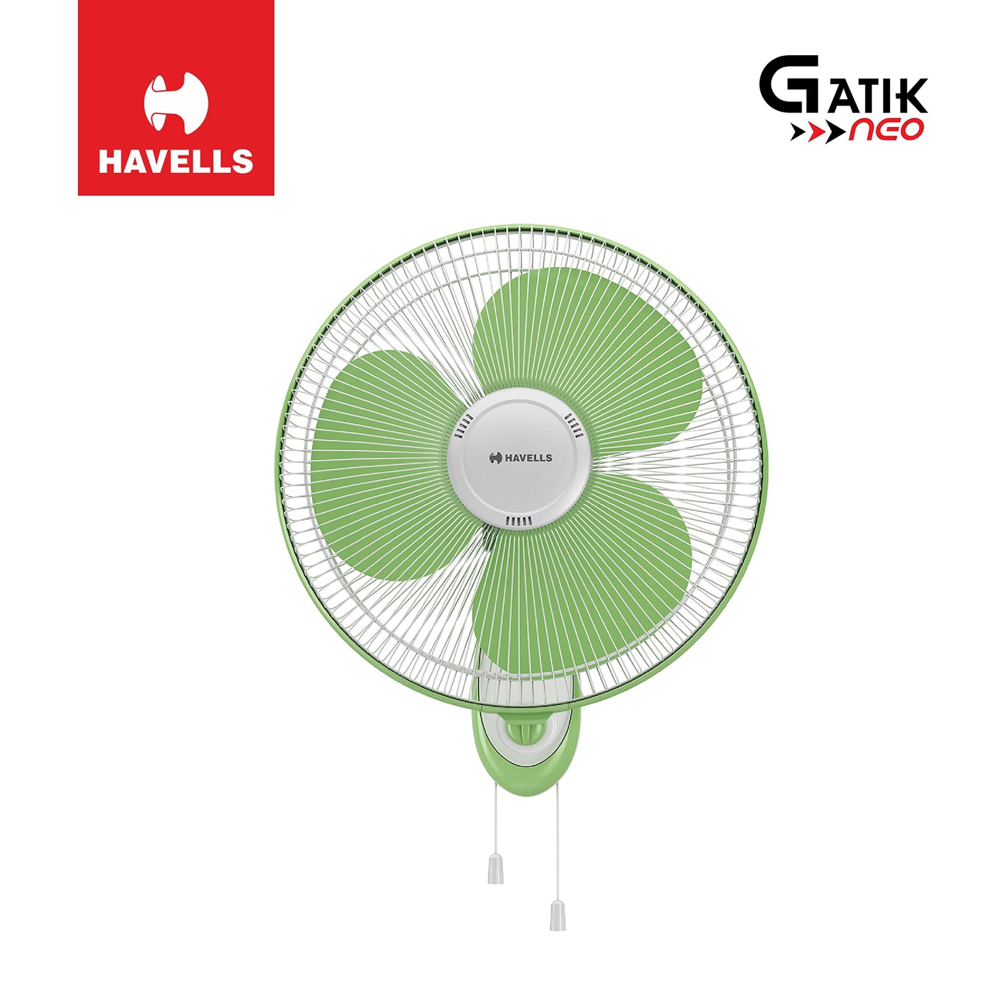 Havells Gatik Pro 400mm Wall Mount Fan|RPM: 1350|Double string for Speed & Oscillation control | Thermal Overloaded Protected Motor | 100% Copper Wire Winding Motor | 2 Year Warranty,230 Volts(Black)