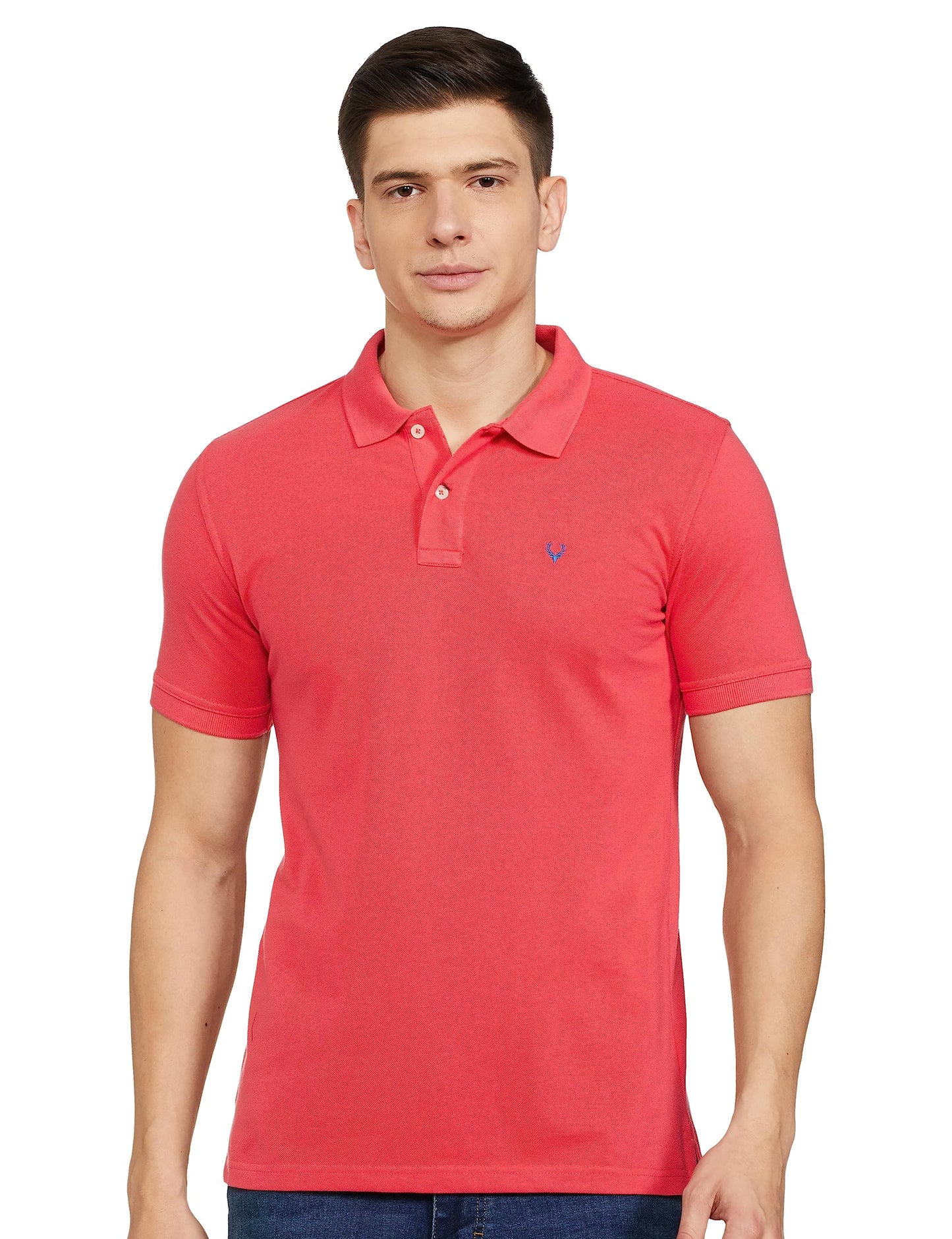 Allen Solly Men’s Polo T‑Shirt | Comfortable Rich Cotton Blend, Band Collar, Regular Fit | Stylish & Premium All Day Wear
