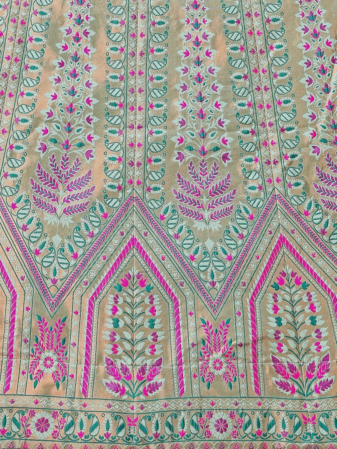 PURVAJA Women Faux Silk Semi-Stitched Lehenga Choli Set